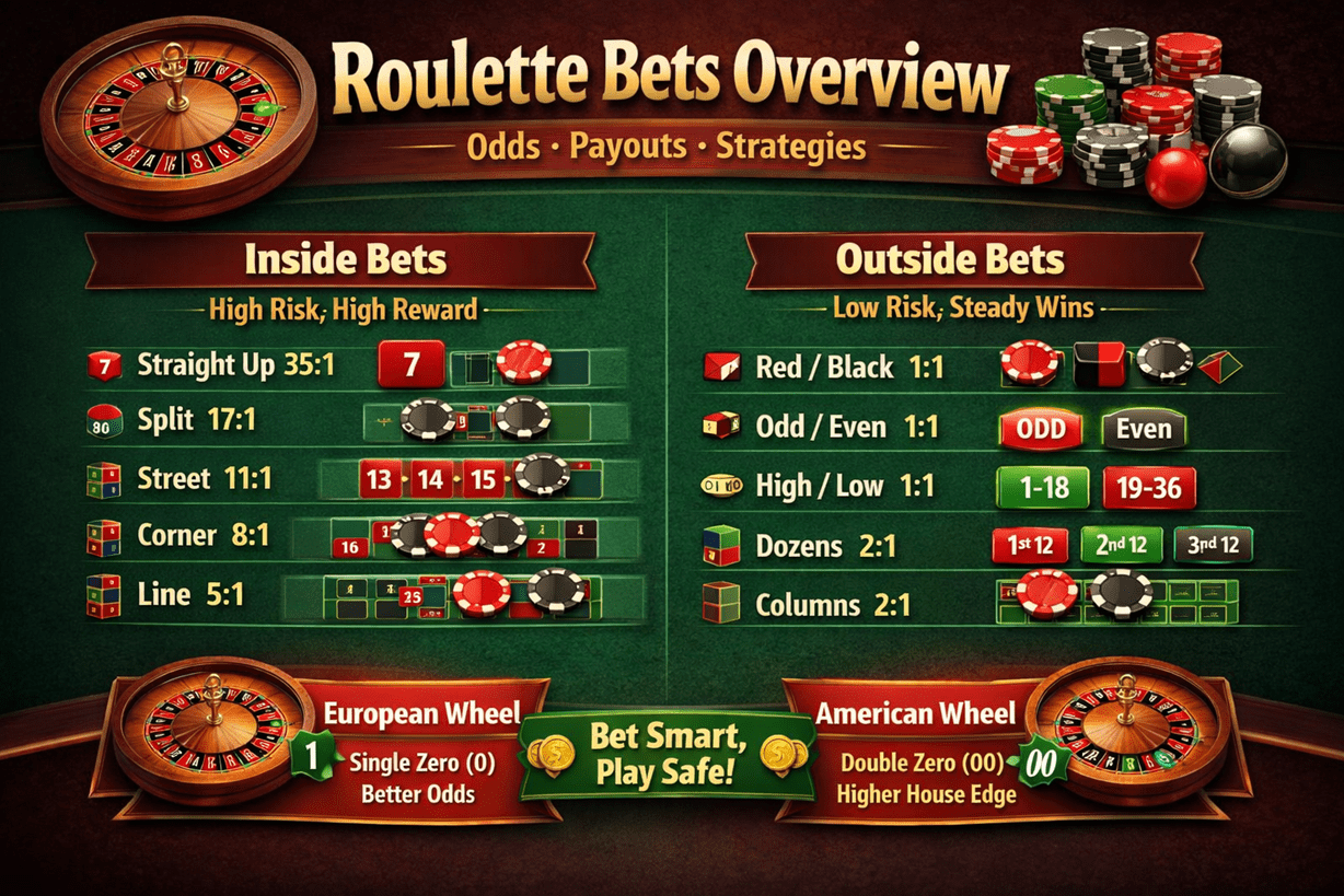 Roulette Bets Overview